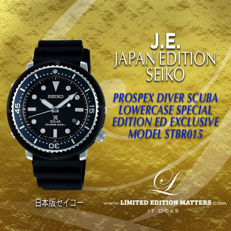 SEIKO JAPAN PROSPEX DIVER SCUBA SOLAR LOWERCASE LIMITED EDITION STBR015 ...