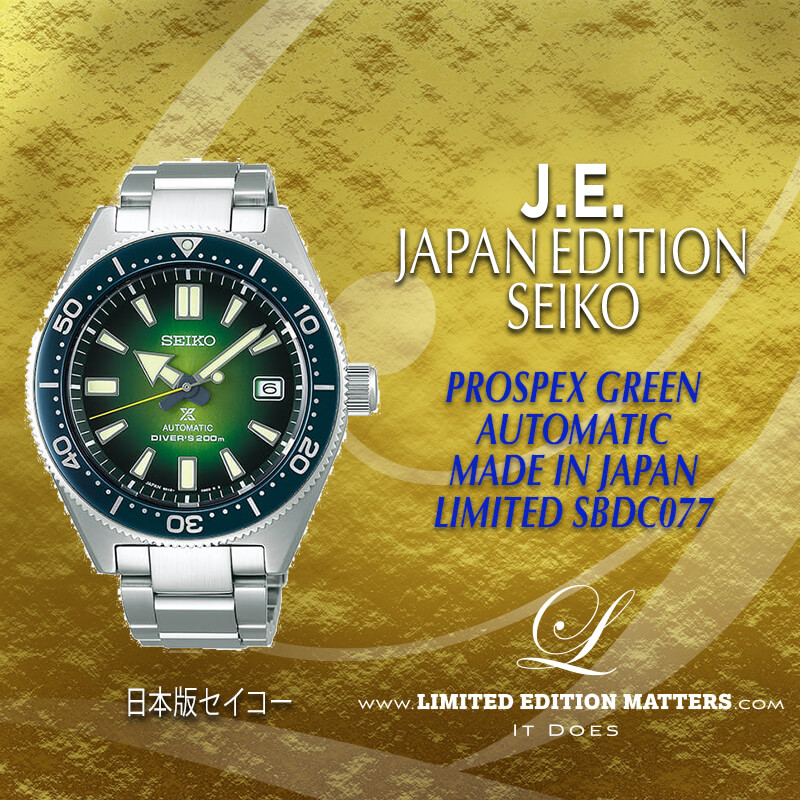 SEIKO JAPAN PROSPEX AUTOMATIC GREEN MADE IN JAPAN SBDC077 LIMITED EDITION -  Limited Edition Matters