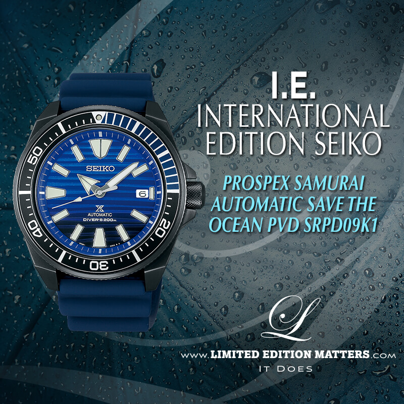 SEIKO PROSPEX SAMURAI AUTOMATIC SAVE THE OCEAN SPECIAL EDITION SRPD09K1 PVD  - Limited Edition Matters