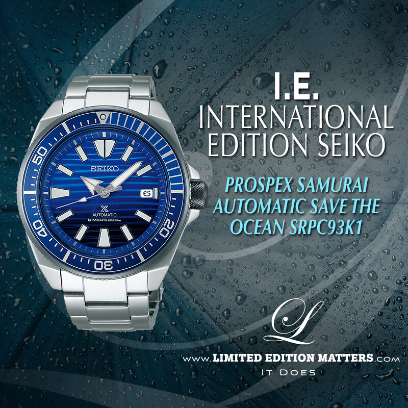 SEIKO PROSPEX SAMURAI AUTOMATIC DIVER 200M SAVE THE OCEAN SPECIAL EDITION  SRPC93K1 - Limited Edition Matters