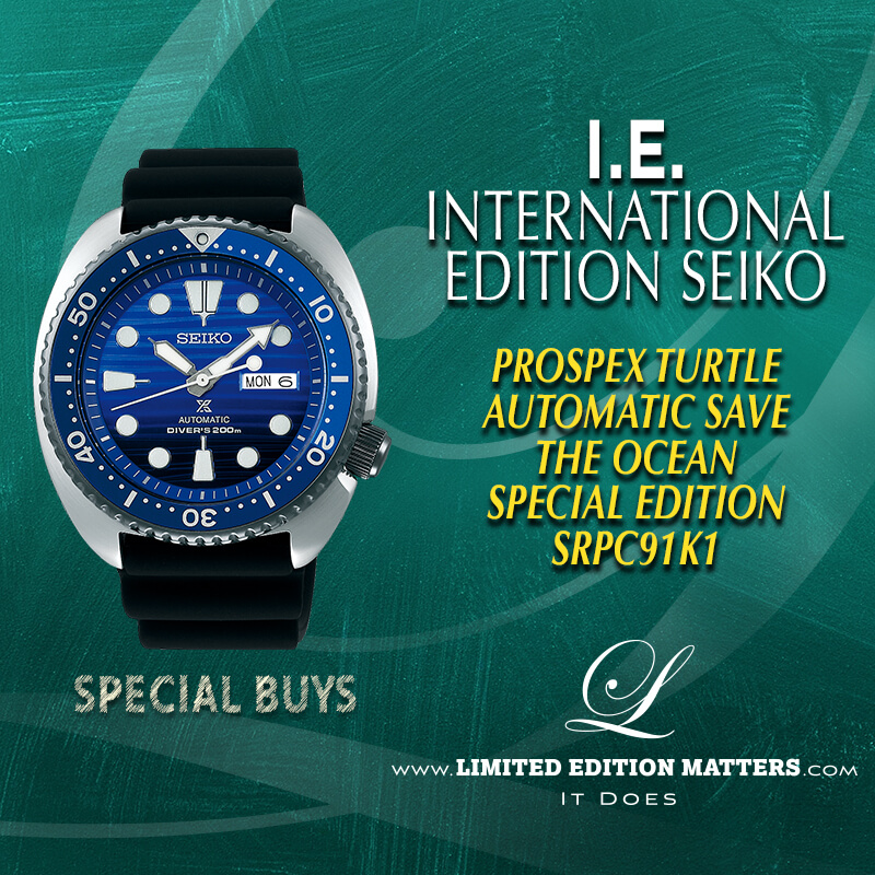 SEIKO PROSPEX TURTLE DIVER 200M AUTOMATIC SAVE THE OCEAN SPECIAL EDITION  SRPC91K1 - Limited Edition Matters