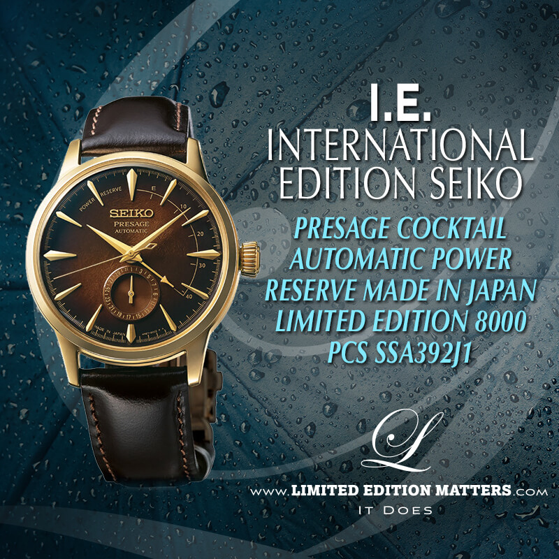 SEIKO INTERNATIONAL EDITION PRESAGE AUTOMATIC COCKTAIL TIME POWER RESERVE  INDICATOR LIMITED EDITION 8000PCS SSA392J1 DARK BROWN - Limited Edition  Matters