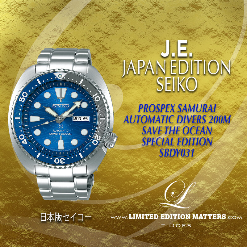 SEIKO JAPAN EDITION PROSPEX AUTOMATIC TURTLE 200M DIVERS SAVE THE OCEAN  GREAT WHITE SHARK SPECIAL EDITION SBDY031 - Limited Edition Matters