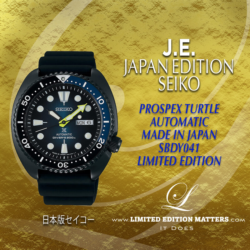 SEIKO JAPAN EDITION PROSPEX TURTLE AUTOMATIC BLUE BLACK SERIES LIMITED  EDITION SBDY041 - Limited Edition Matters